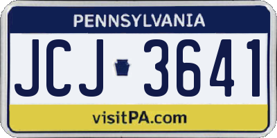 PA license plate JCJ3641