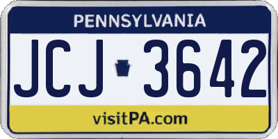 PA license plate JCJ3642