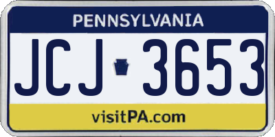 PA license plate JCJ3653