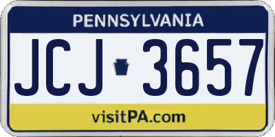 PA license plate JCJ3657