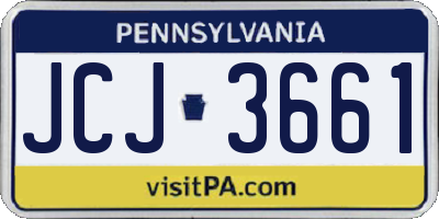 PA license plate JCJ3661