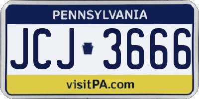 PA license plate JCJ3666
