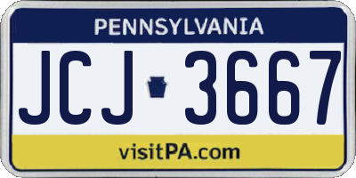PA license plate JCJ3667