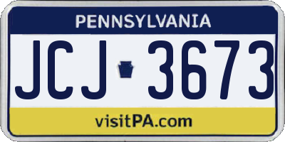 PA license plate JCJ3673