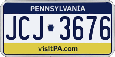 PA license plate JCJ3676