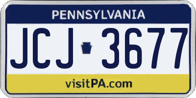 PA license plate JCJ3677