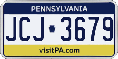 PA license plate JCJ3679