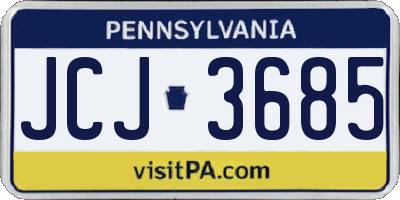 PA license plate JCJ3685