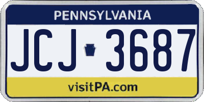 PA license plate JCJ3687
