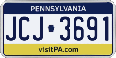 PA license plate JCJ3691