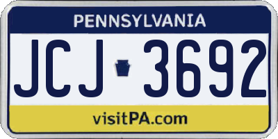 PA license plate JCJ3692