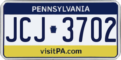 PA license plate JCJ3702