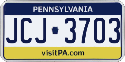 PA license plate JCJ3703