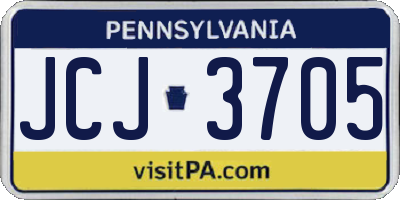 PA license plate JCJ3705