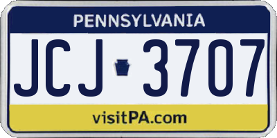 PA license plate JCJ3707