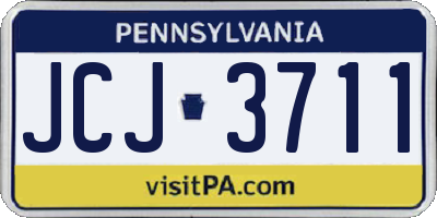 PA license plate JCJ3711