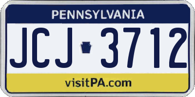 PA license plate JCJ3712