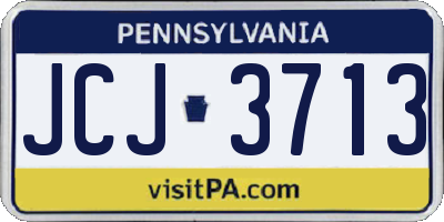 PA license plate JCJ3713