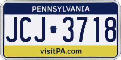 PA license plate JCJ3718