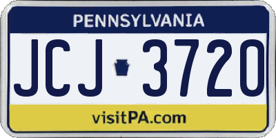 PA license plate JCJ3720