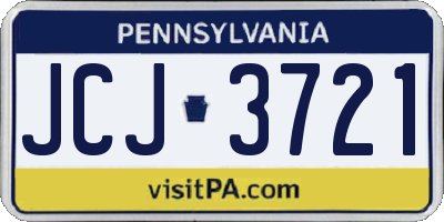 PA license plate JCJ3721