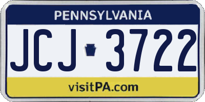 PA license plate JCJ3722