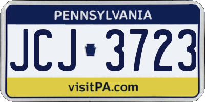 PA license plate JCJ3723