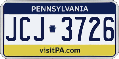 PA license plate JCJ3726