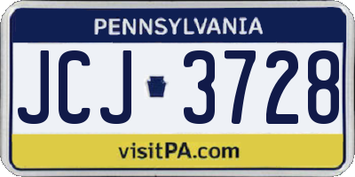 PA license plate JCJ3728