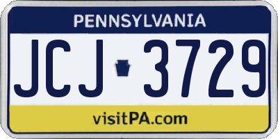 PA license plate JCJ3729