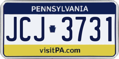 PA license plate JCJ3731