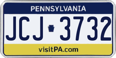 PA license plate JCJ3732
