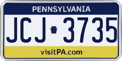 PA license plate JCJ3735