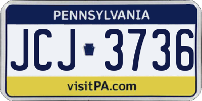 PA license plate JCJ3736