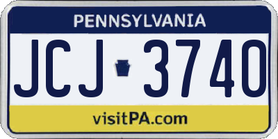 PA license plate JCJ3740