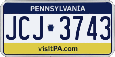 PA license plate JCJ3743