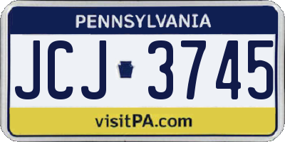 PA license plate JCJ3745