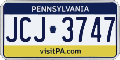 PA license plate JCJ3747