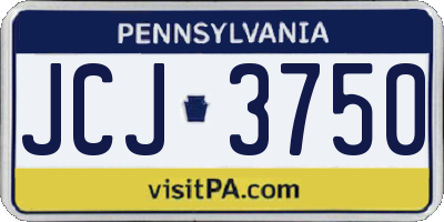 PA license plate JCJ3750