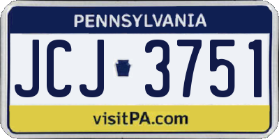 PA license plate JCJ3751