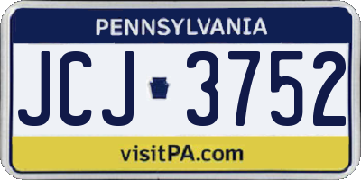 PA license plate JCJ3752