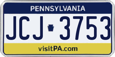 PA license plate JCJ3753