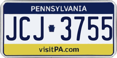 PA license plate JCJ3755