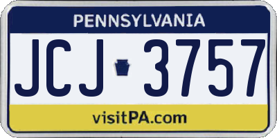 PA license plate JCJ3757