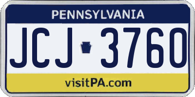 PA license plate JCJ3760