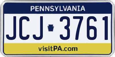 PA license plate JCJ3761