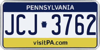 PA license plate JCJ3762