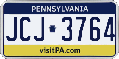 PA license plate JCJ3764