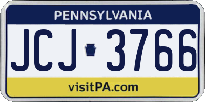 PA license plate JCJ3766