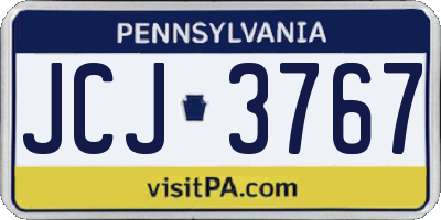 PA license plate JCJ3767